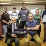 Back row from left – Dawn George,  Liam Moore, Rob Donald, Isaac Smith, Debs Ryan and Greg Richards. Front row from left -Robert Halfon  MP and Nile Maskell